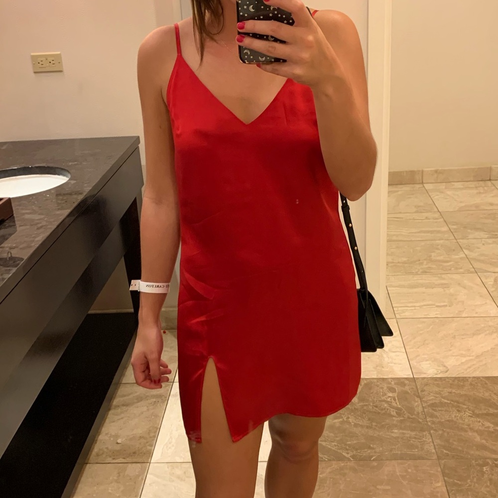 Reformation Marlowe Red Mini Dress